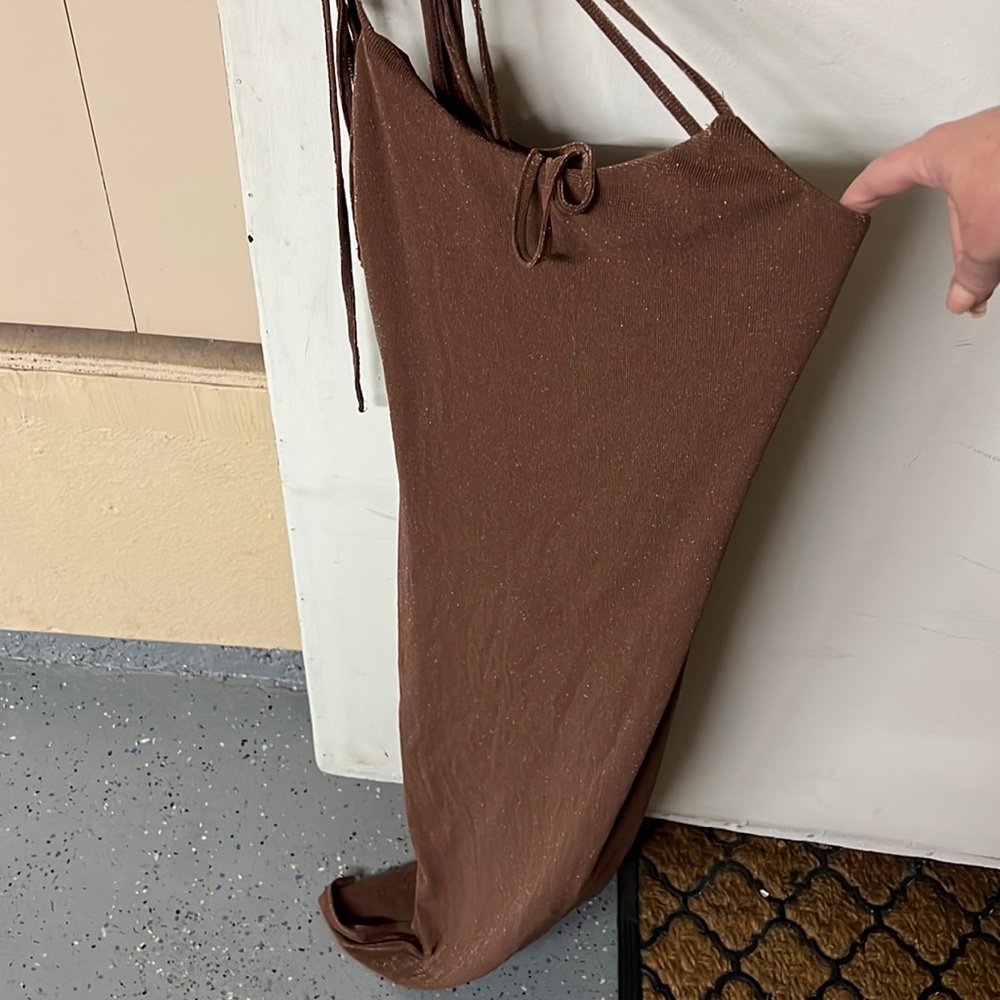 Brown low back maxi dress